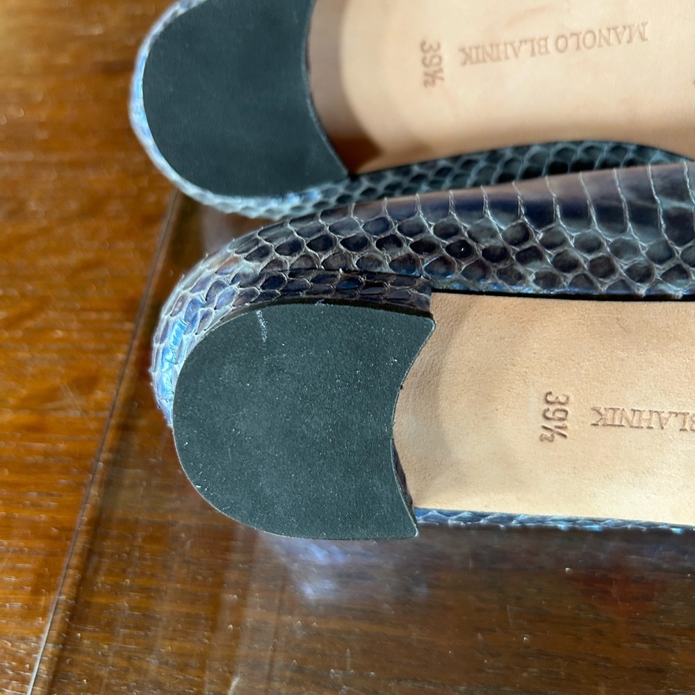 Manolo Blahnik Iridescent Python Flats Eu 39.5 - image 7
